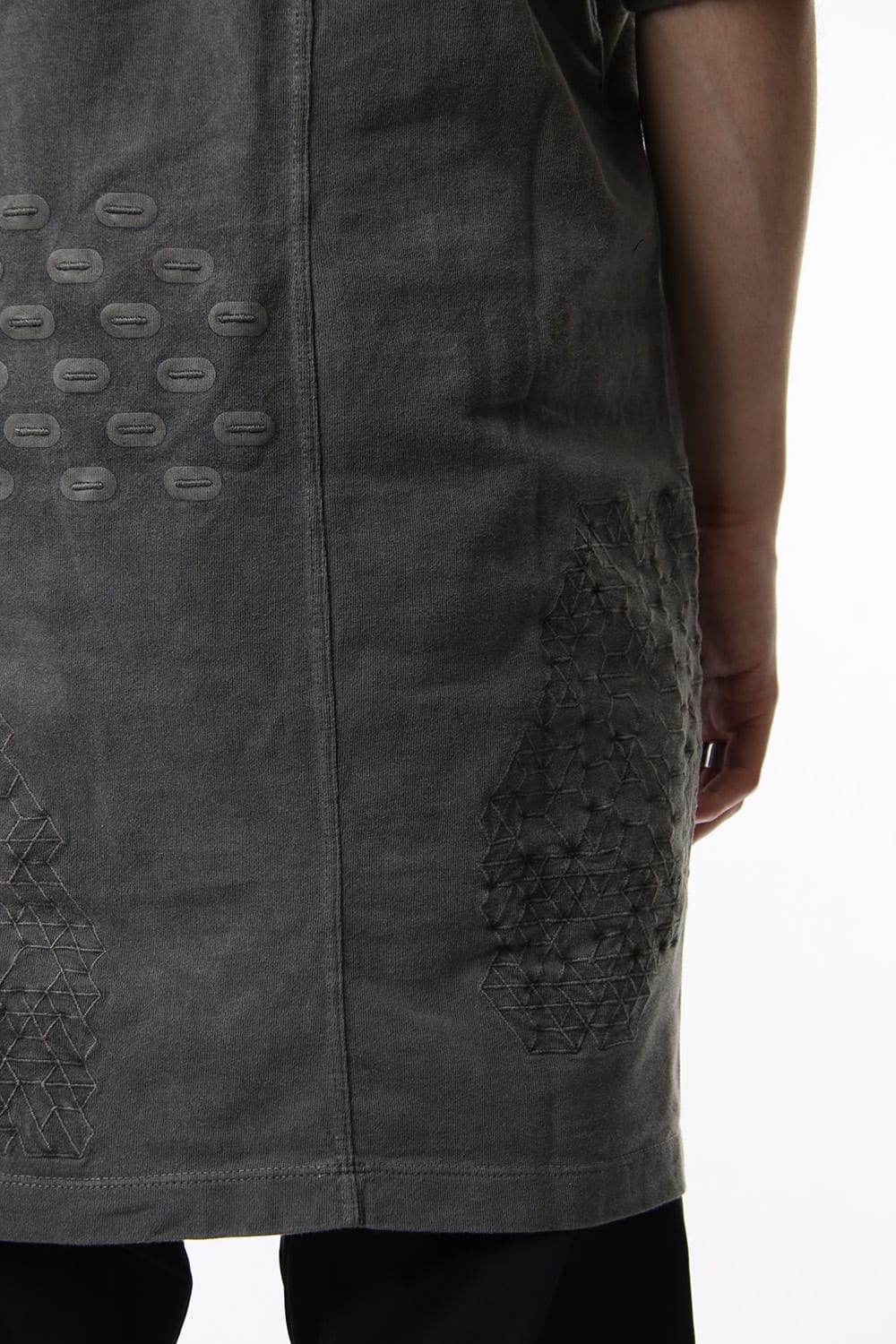 Reflector print & embroidery T-shirt (Black)