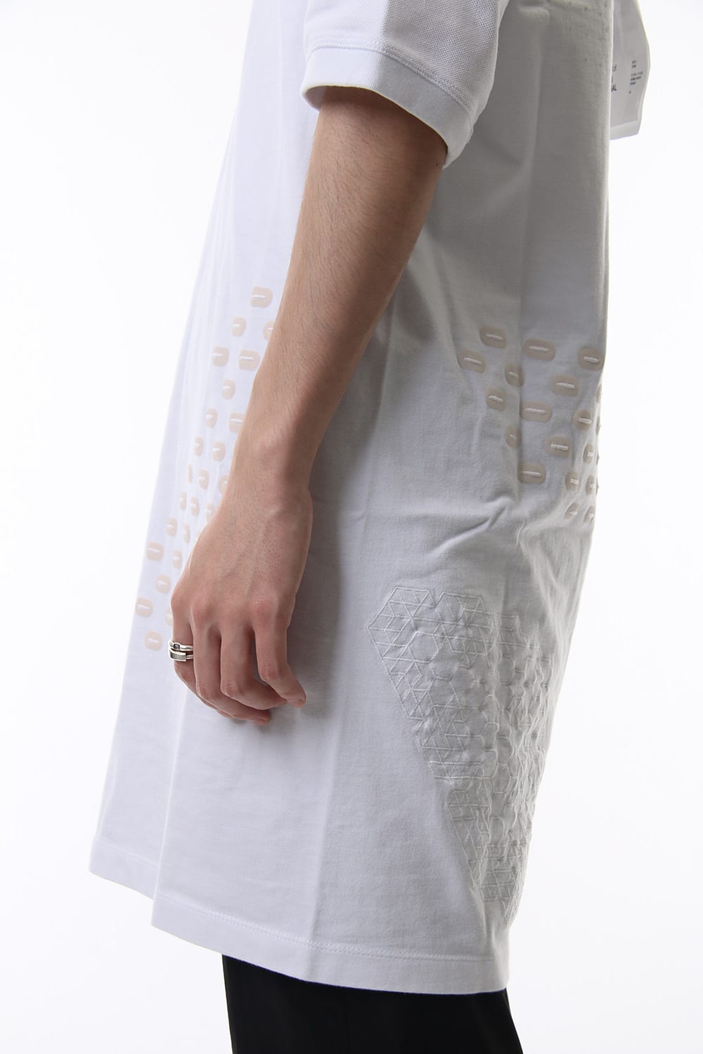 Reflector print & embroidery T-shirt (White)