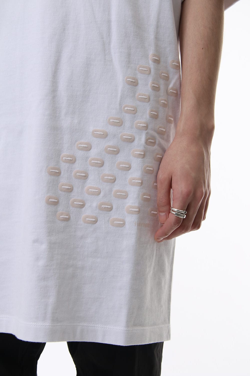 Reflector print & embroidery T-shirt (White)