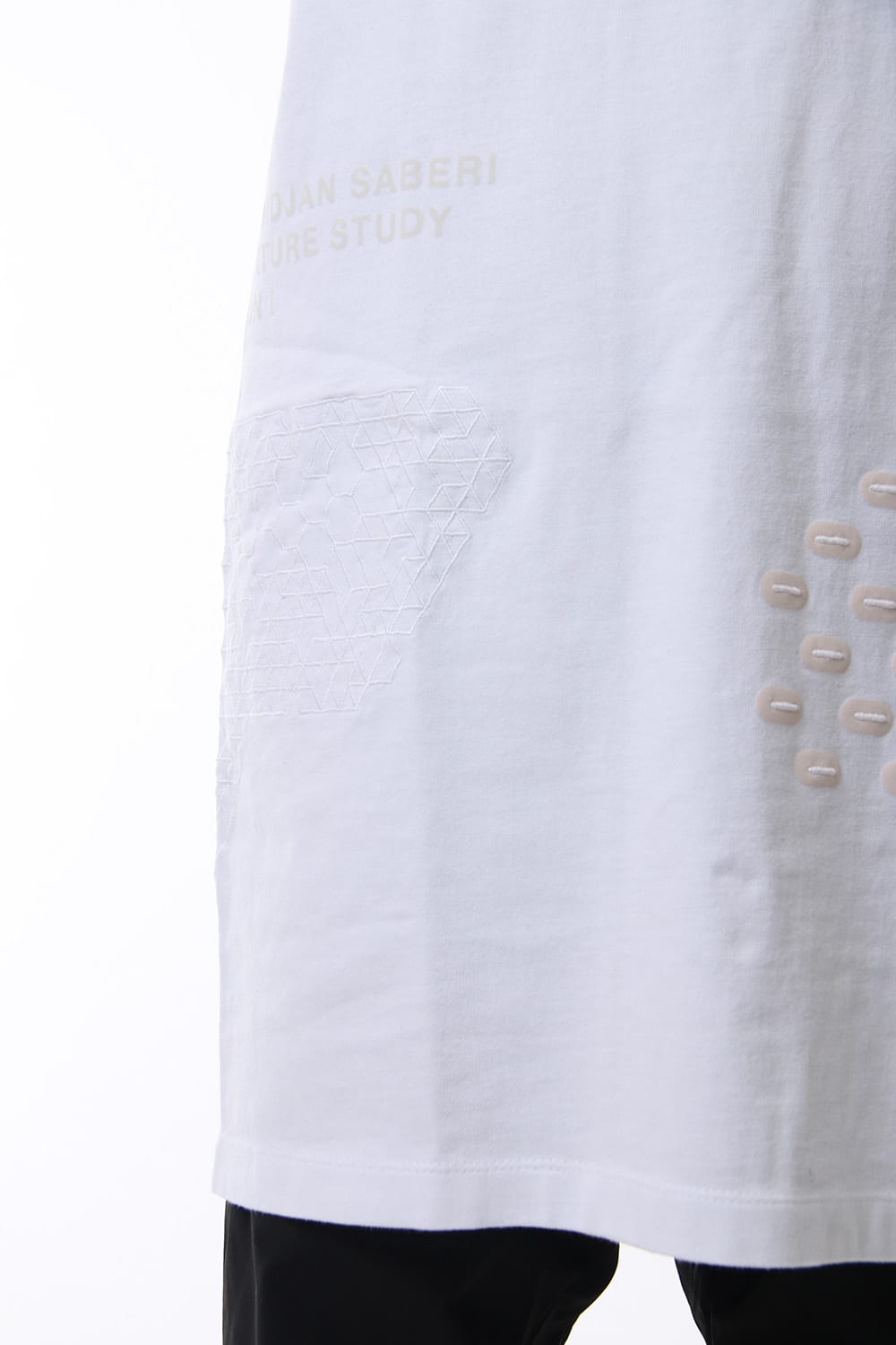 Reflector print & embroidery T-shirt (White)