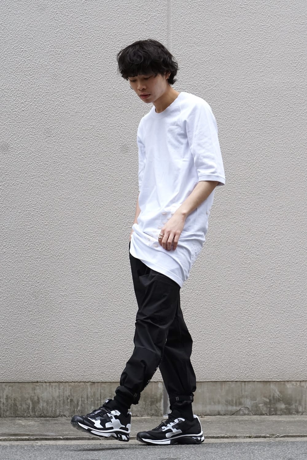 Reflector print & embroidery T-shirt (White)