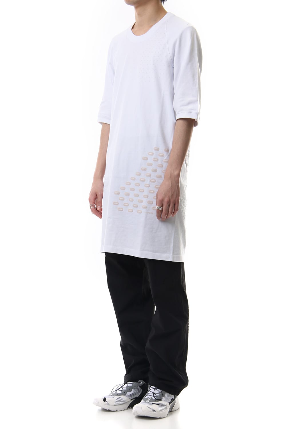 Reflector print & embroidery T-shirt (White)