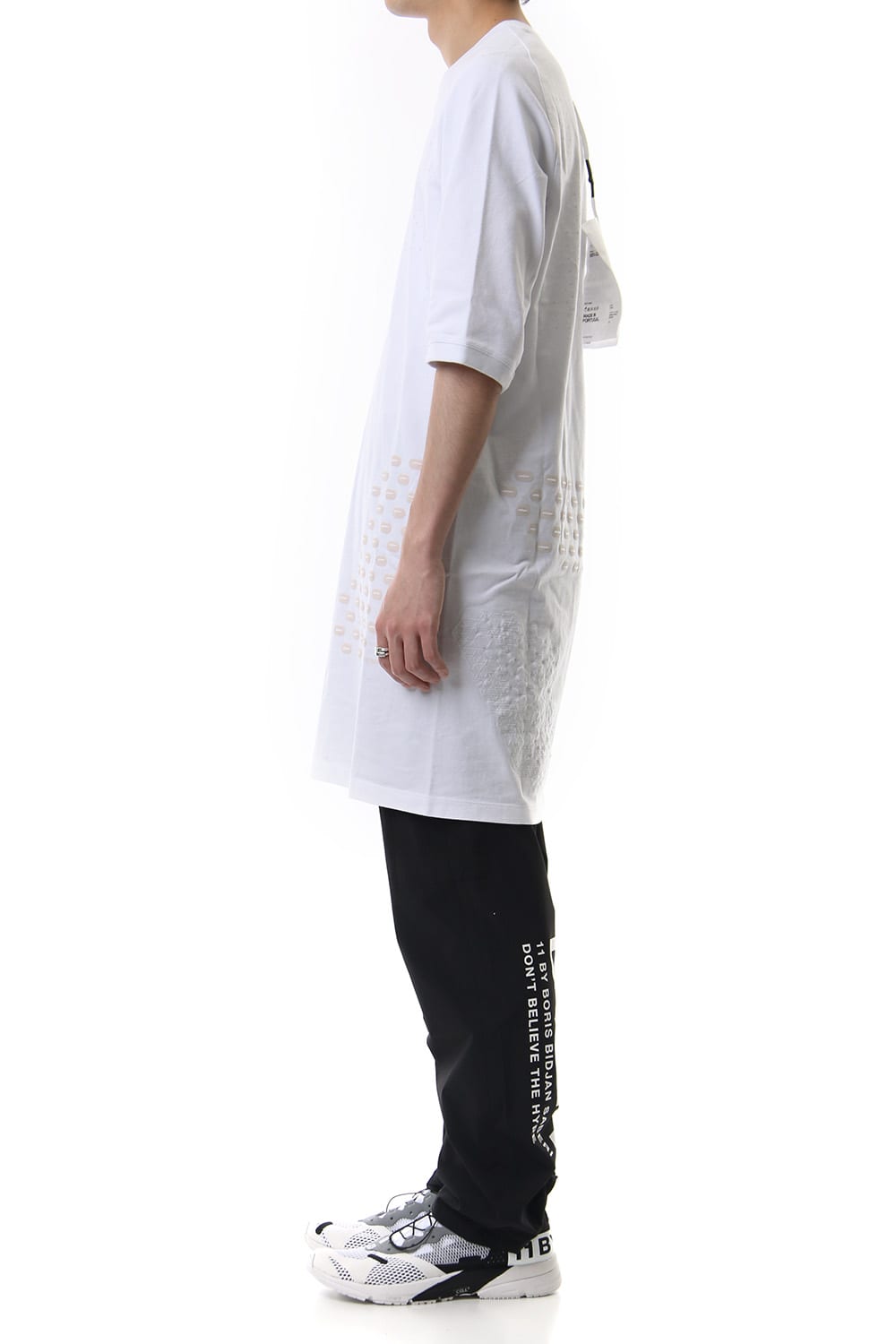 Reflector print & embroidery T-shirt (White)
