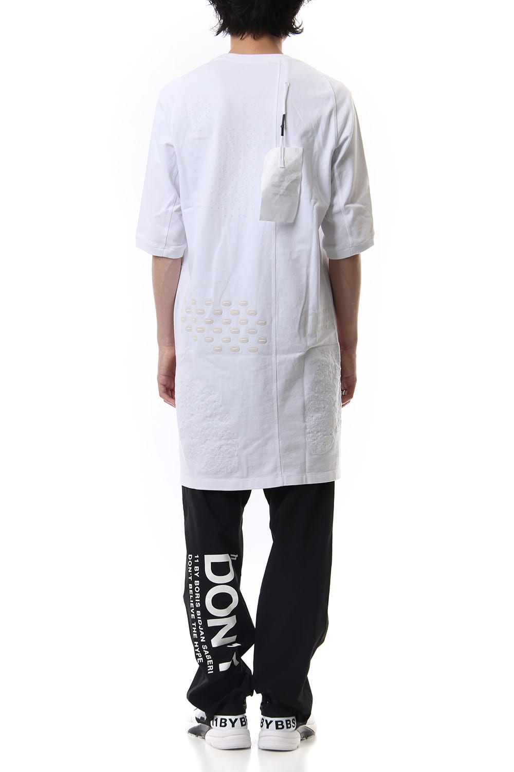 Reflector print & embroidery T-shirt (White)