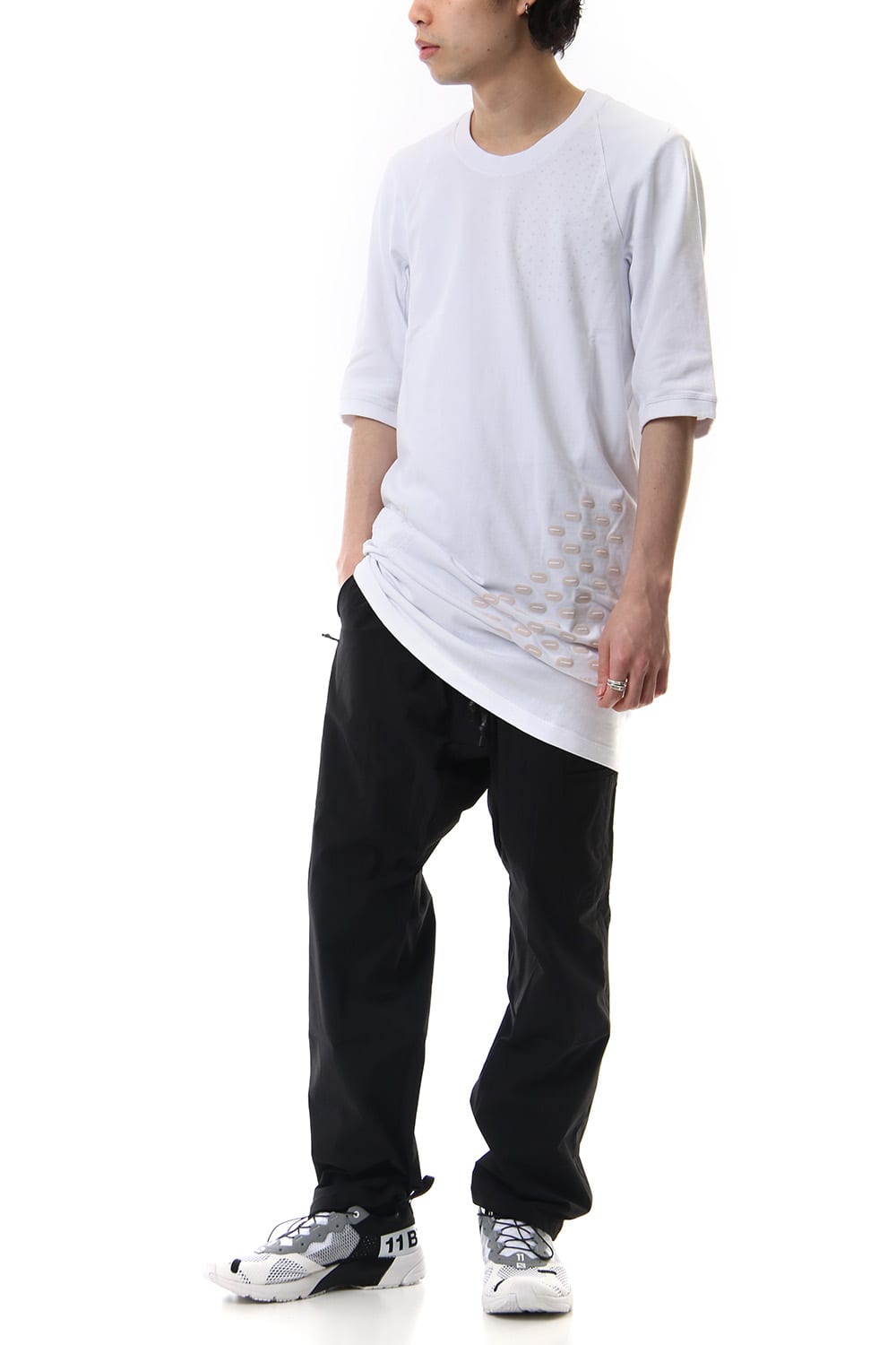 Reflector print & embroidery T-shirt (White)