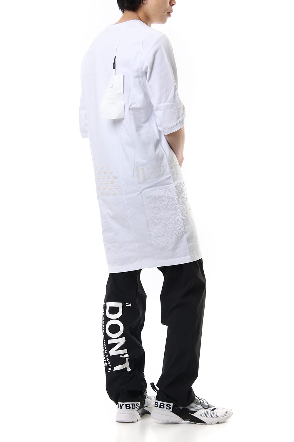 Reflector print & embroidery T-shirt (White)