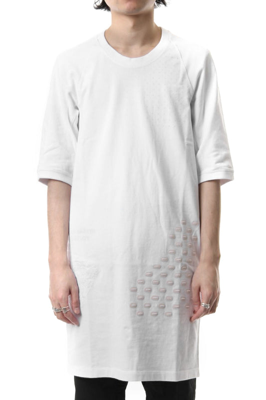 Reflector print & embroidery T-shirt (White)