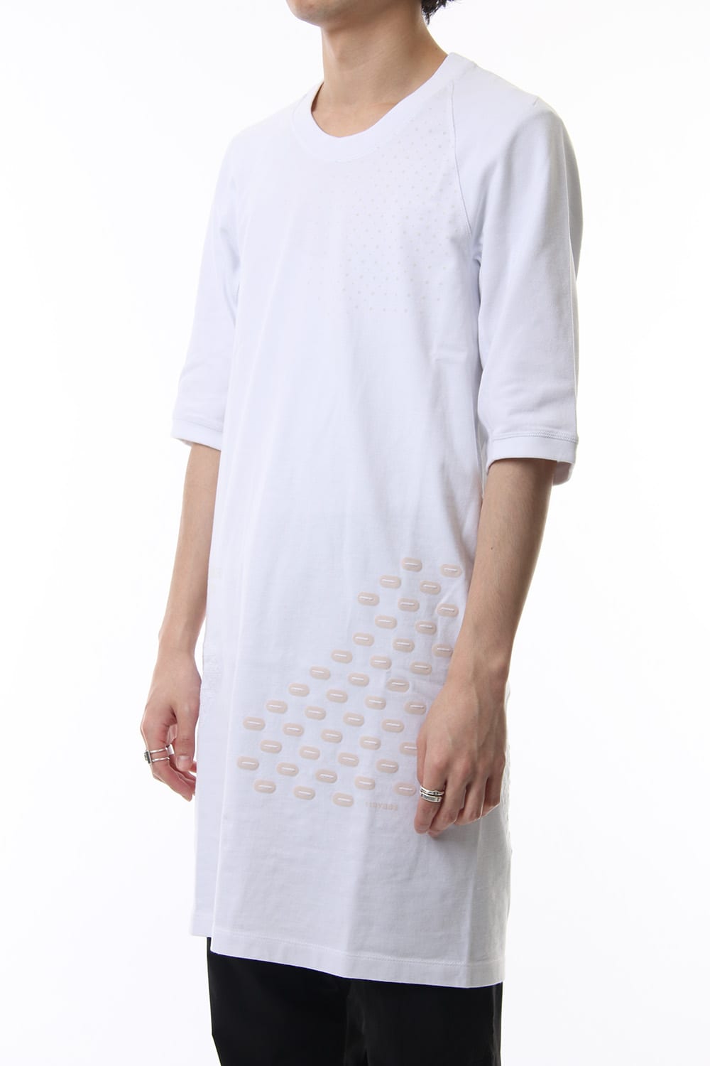 Reflector print & embroidery T-shirt (White)