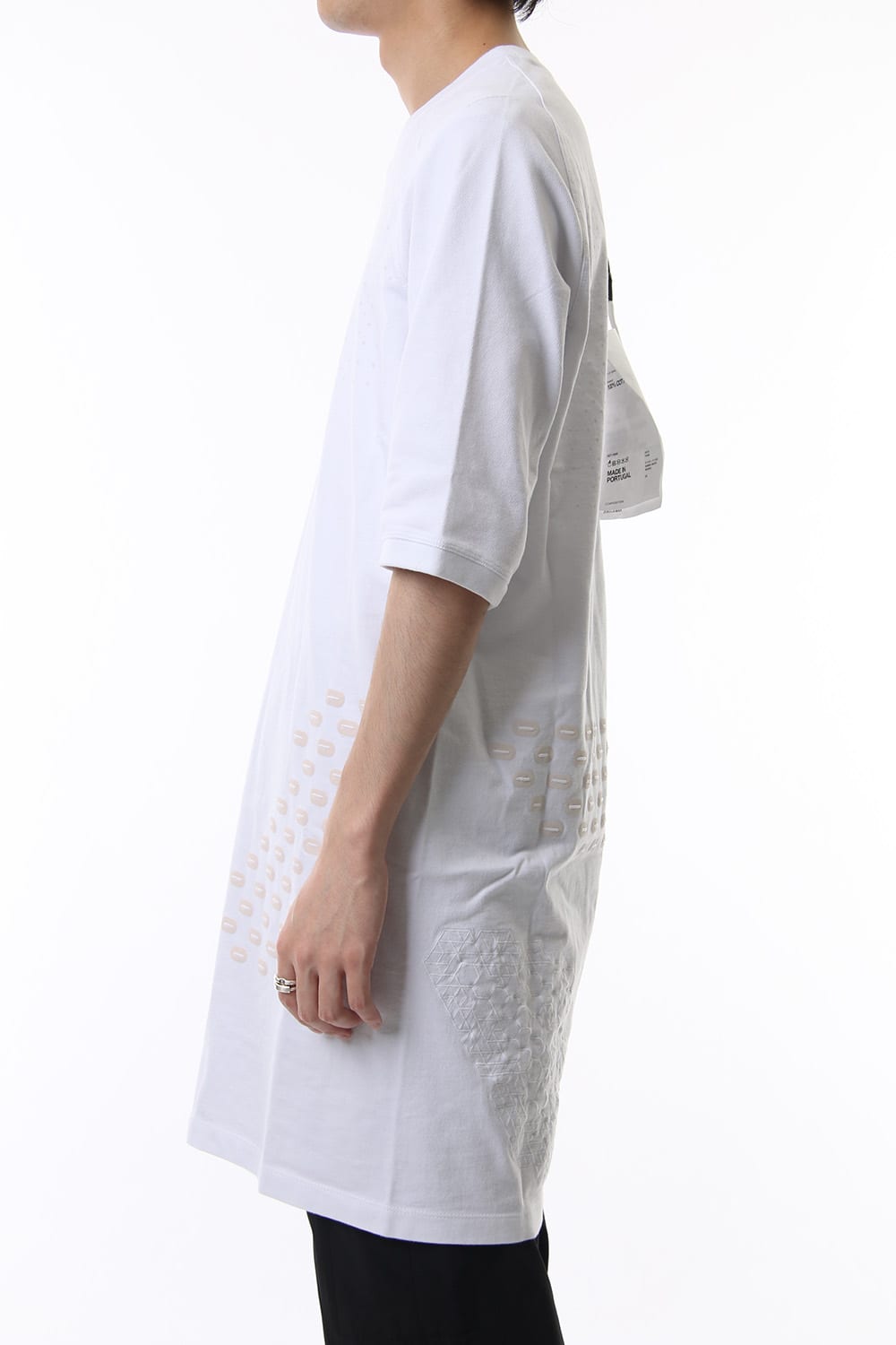Reflector print & embroidery T-shirt (White)