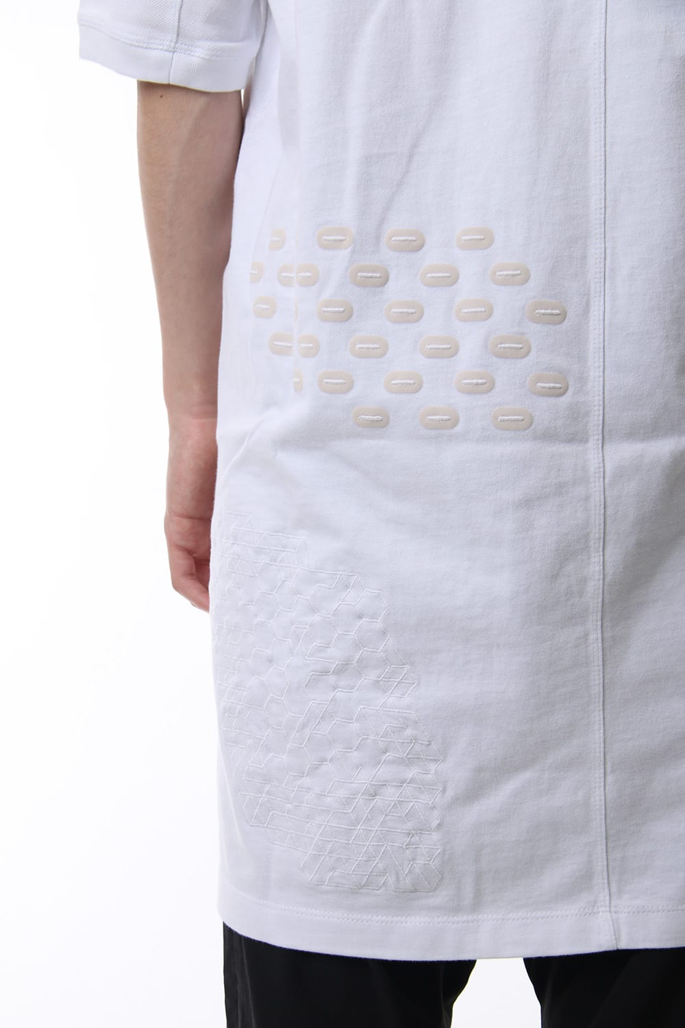 Reflector print & embroidery T-shirt (White)