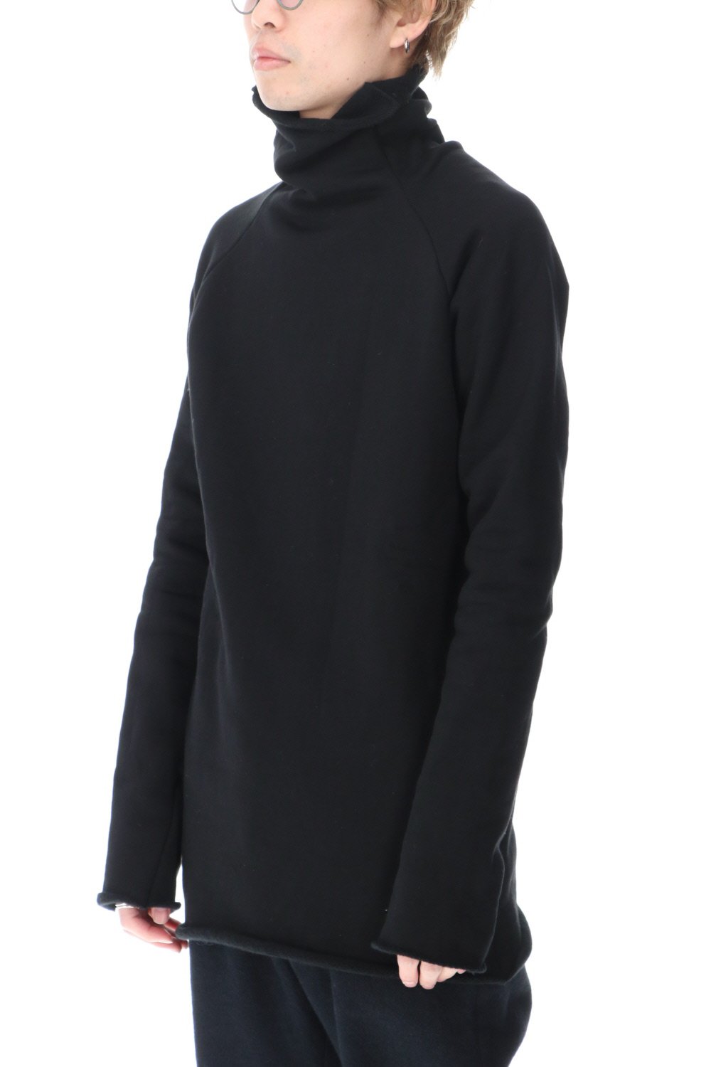 Silkete Cotton Fleece Bottle Neck Sweat Black