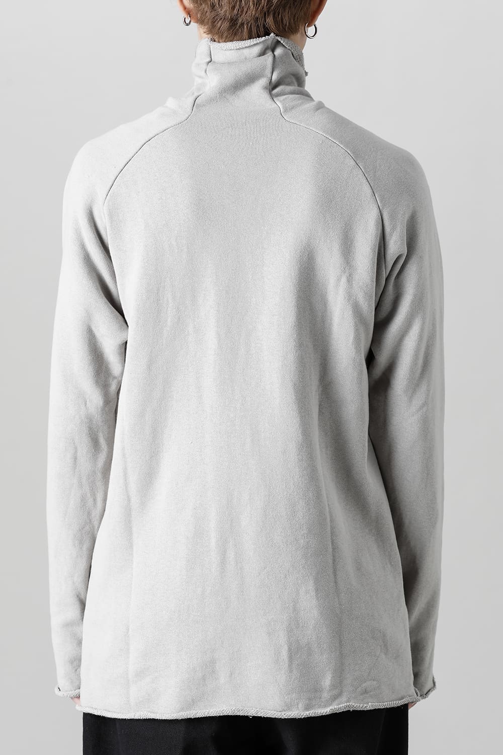 Soft Cotton Fleece Bottle Neck Sweat Light Gray