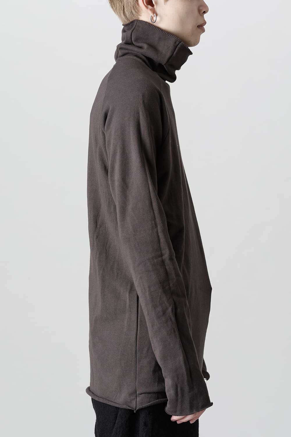 Micro Fleece Bottle neck T-shirt D.Brown