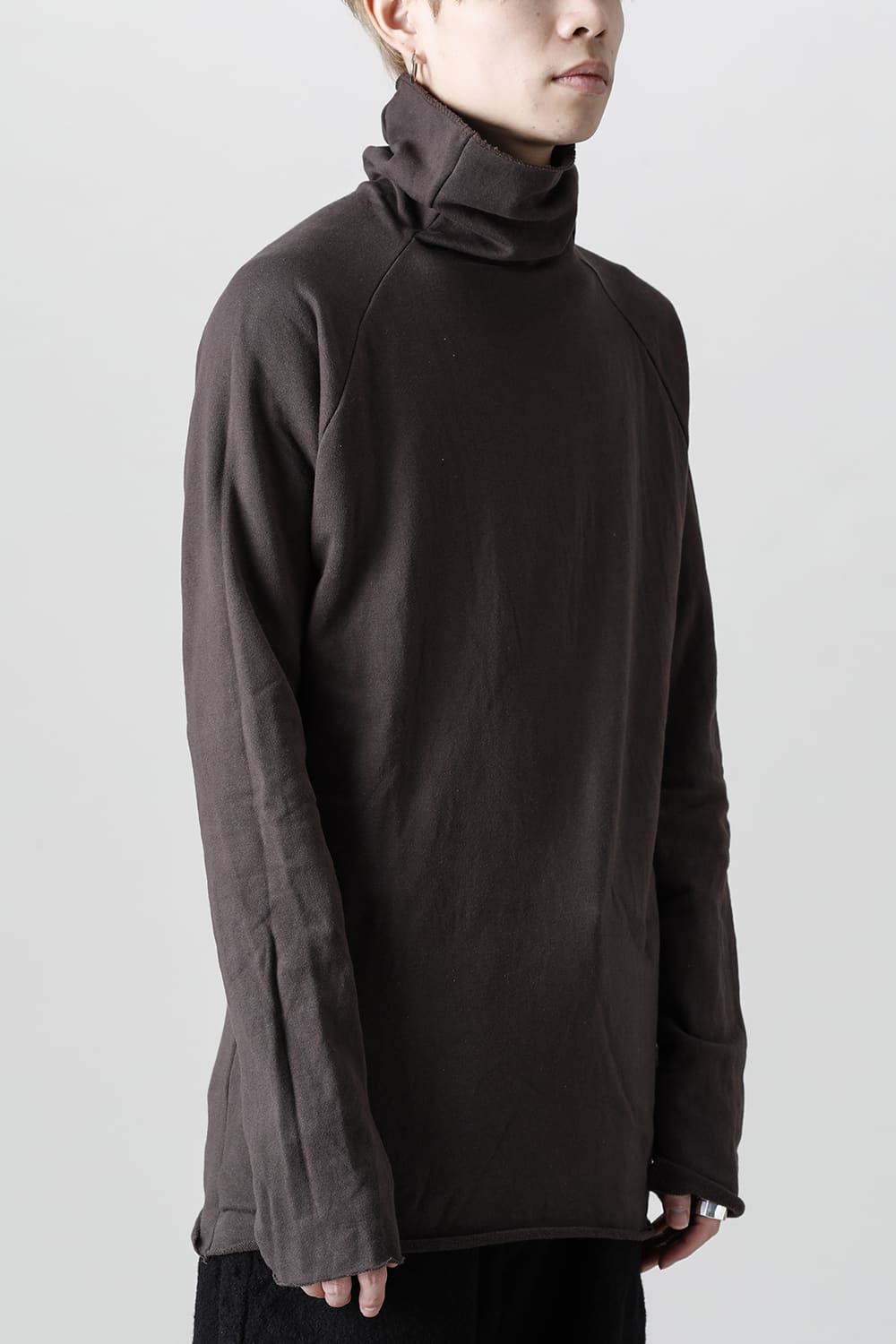 Micro Fleece Bottle neck T-shirt D.Brown