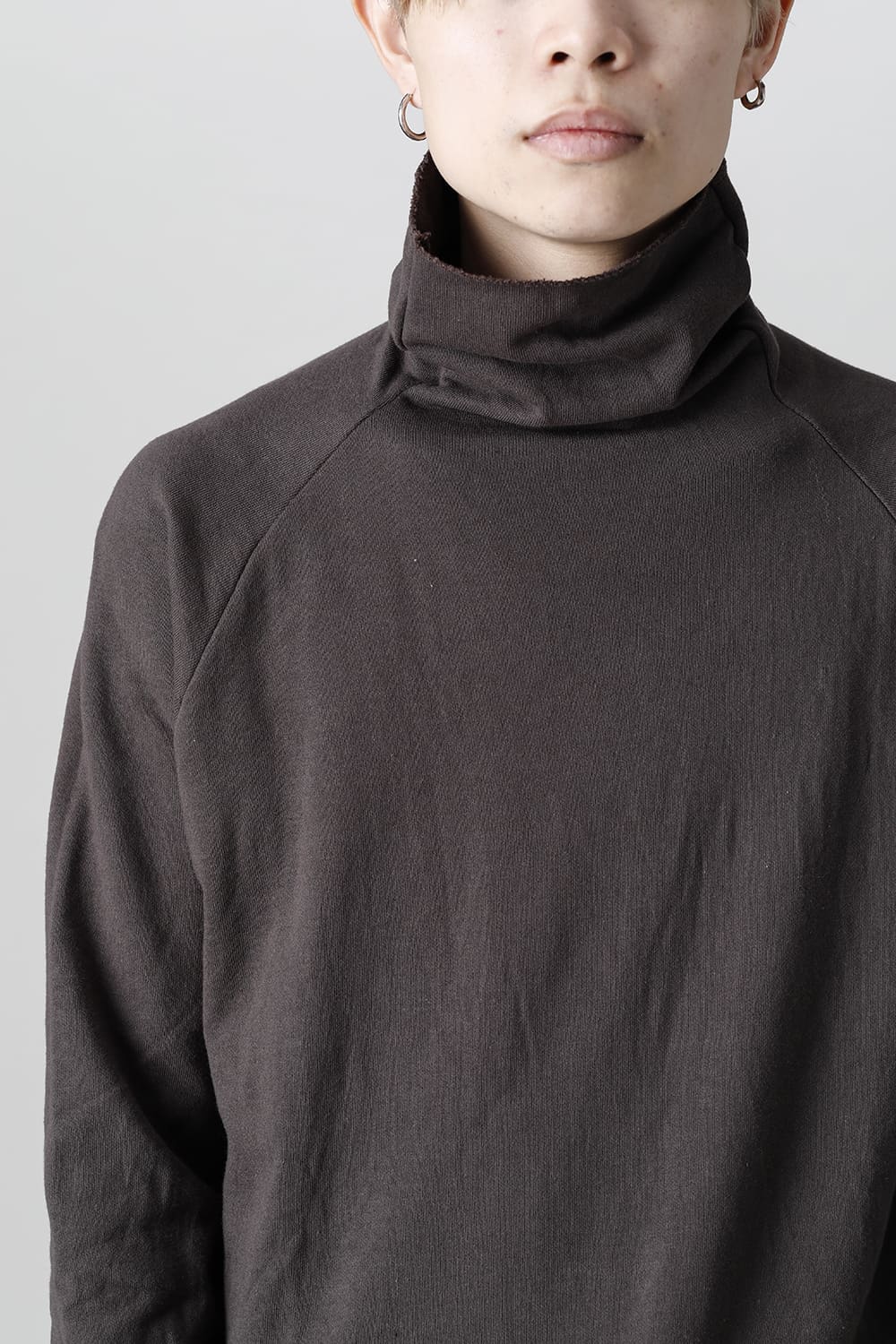 Micro Fleece Bottle neck T-shirt D.Brown