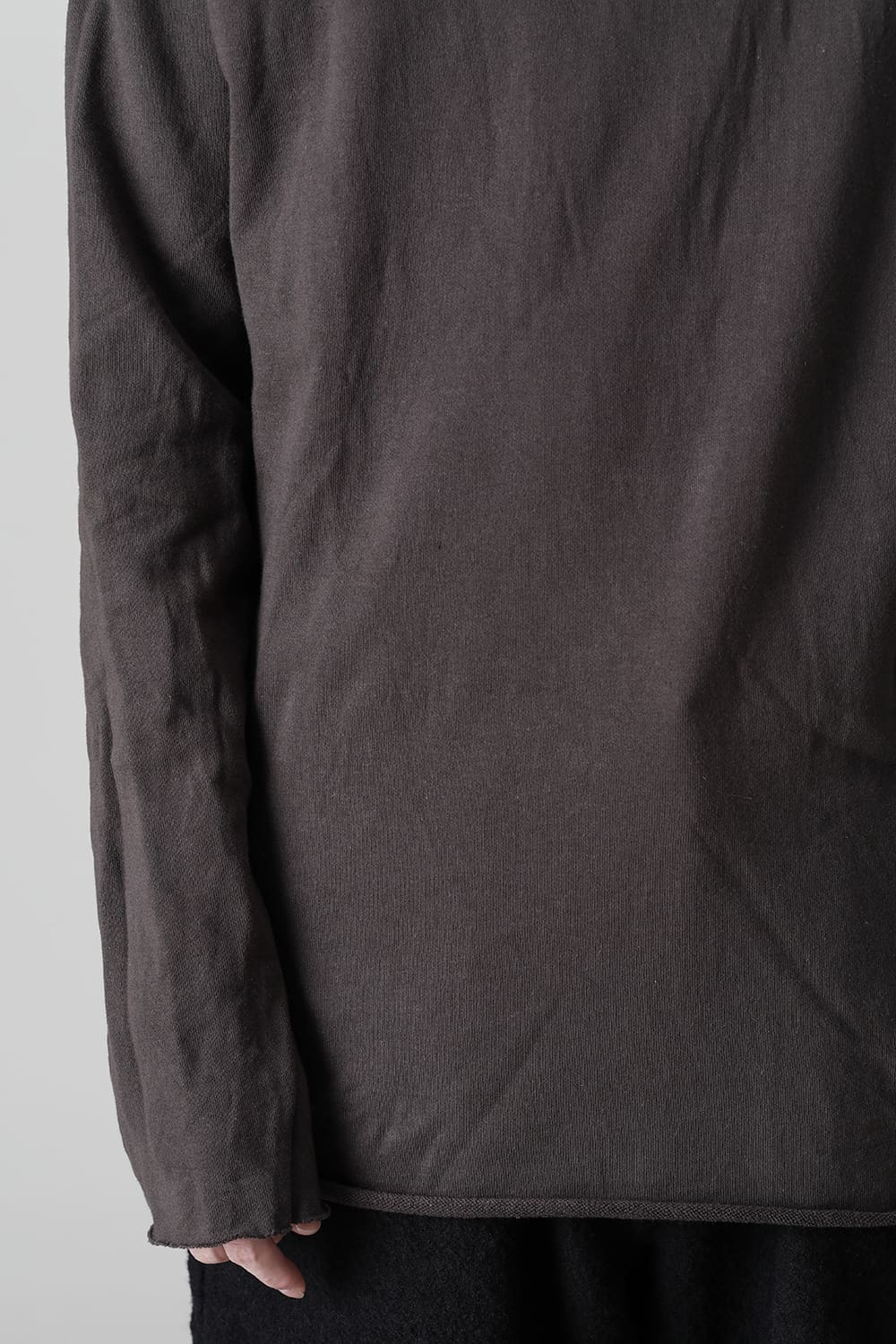 Micro Fleece Bottle neck T-shirt D.Brown