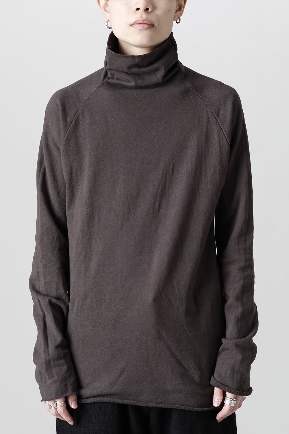 Micro Fleece Bottle neck T-shirt D.Brown