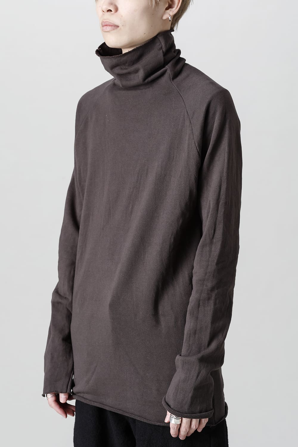 Micro Fleece Bottle neck T-shirt D.Brown