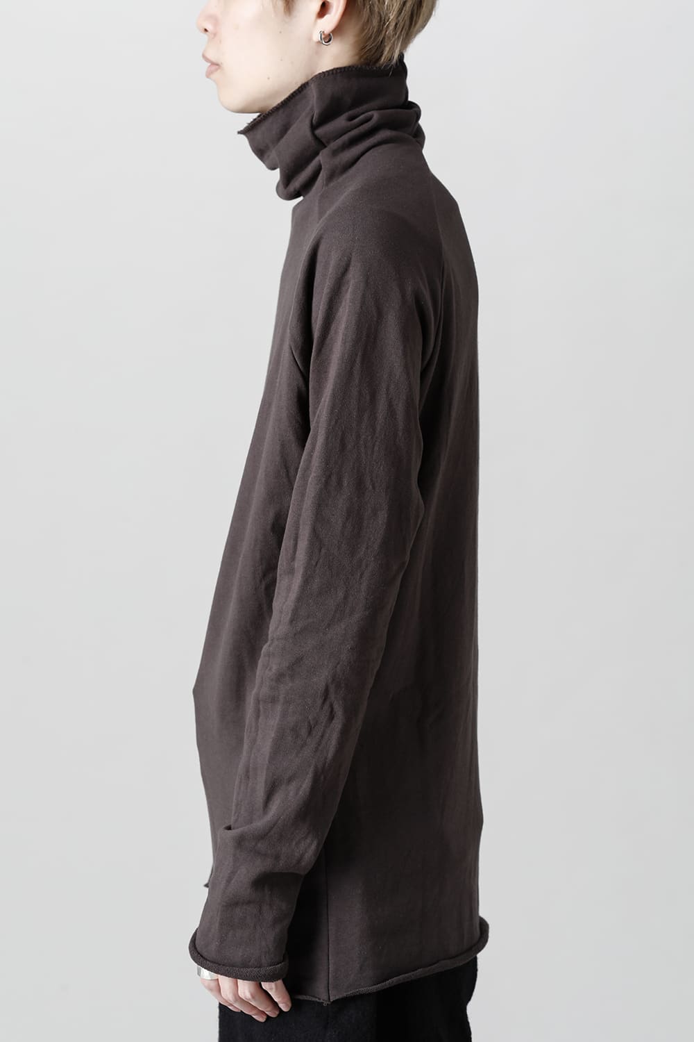 Micro Fleece Bottle neck T-shirt D.Brown