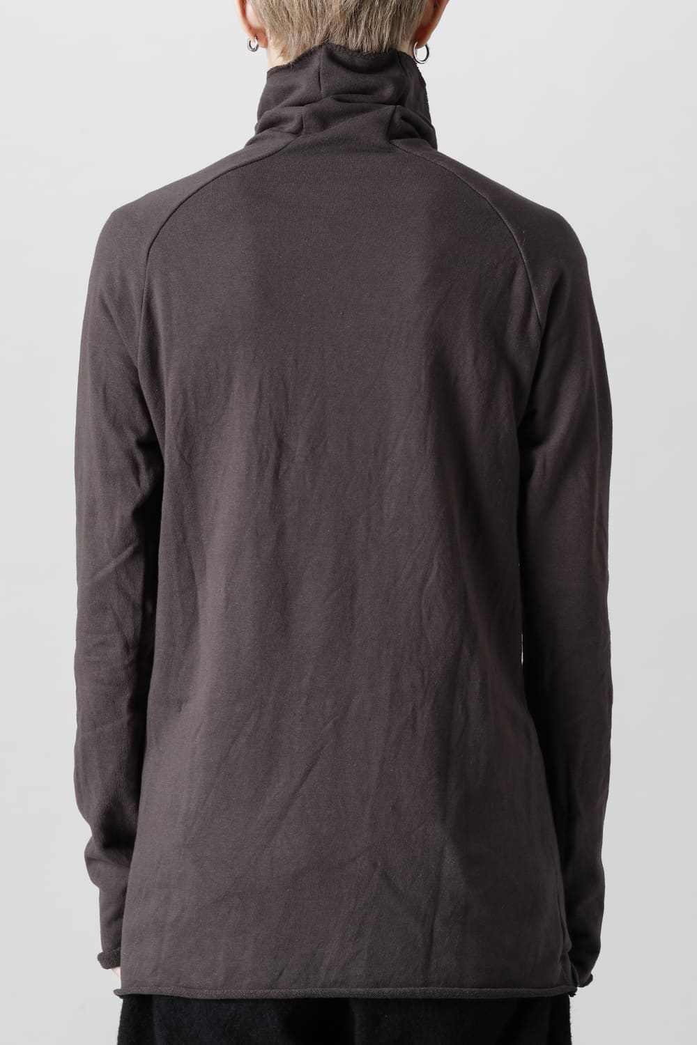 Micro Fleece Bottle neck T-shirt D.Brown