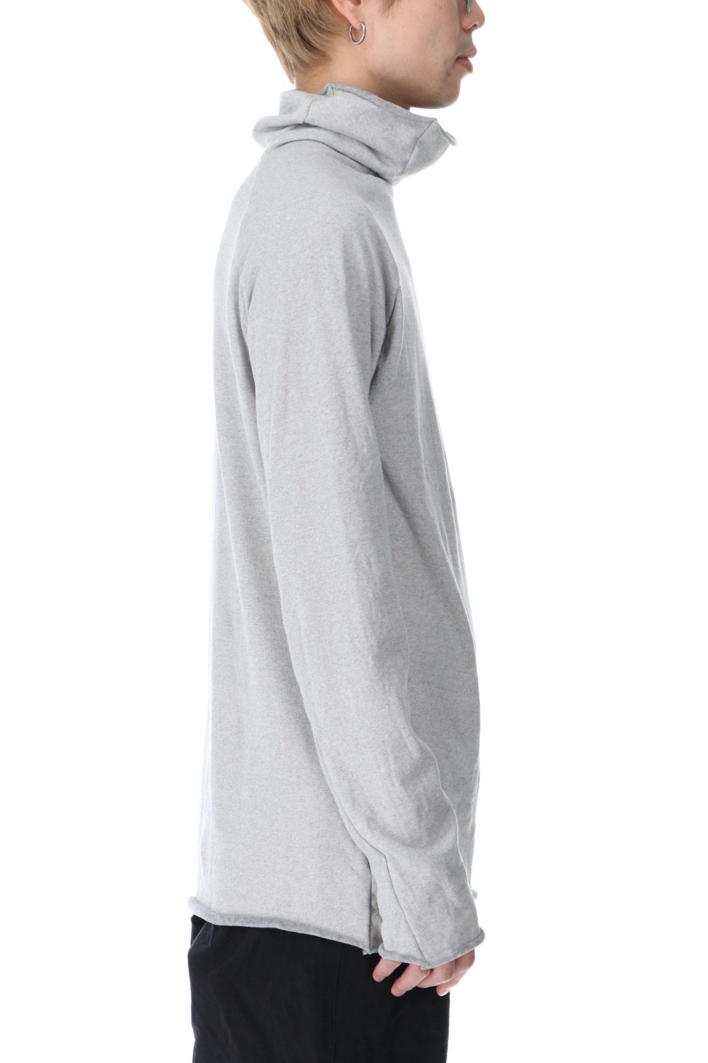 リバーシブルコットン ボトルネック Tシャツ アイスグレー