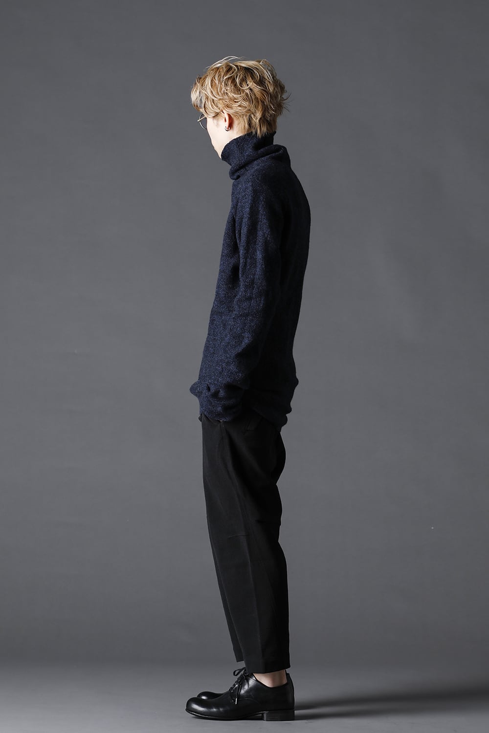 Boucle Bottle Neck Knit Navy