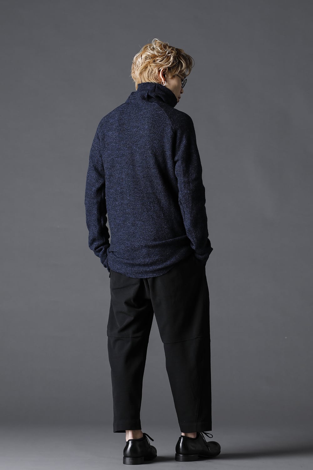 Boucle Bottle Neck Knit Navy