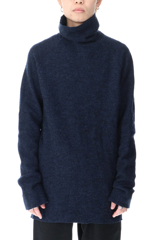 Boucle Bottle Neck Knit Navy