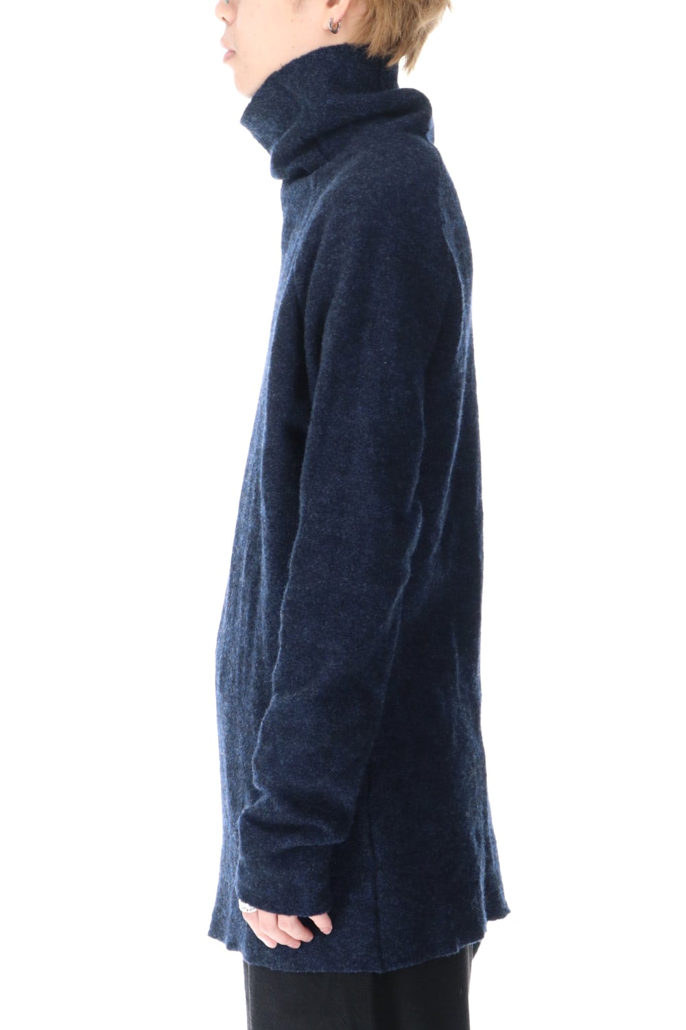 Boucle Bottle Neck Knit Navy