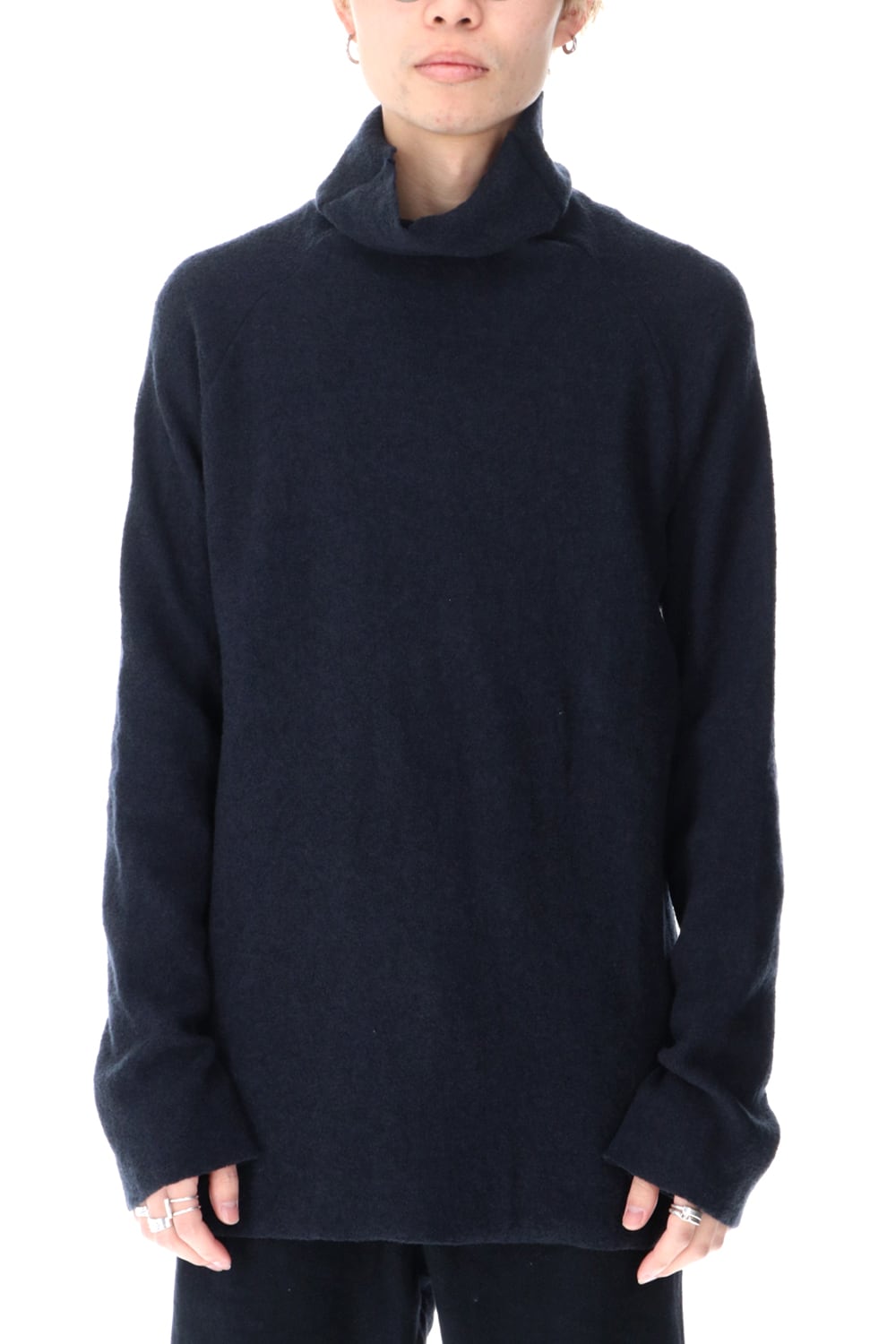 New Boucle Knit Bottle Neck D.Navy