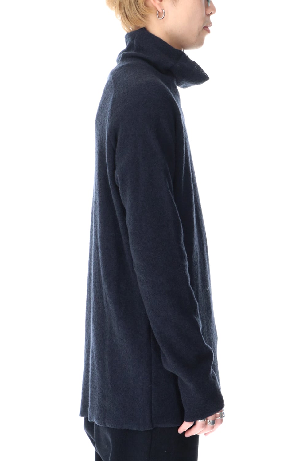 New Boucle Knit Bottle Neck D.Navy