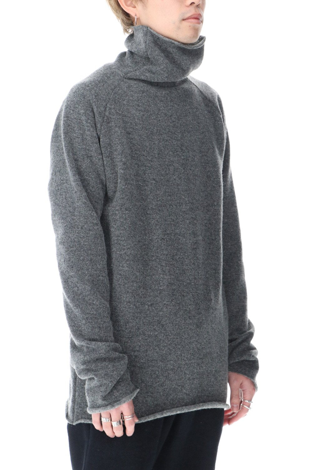 Italy MAPEL Wool Knit Bottle Neck Gray