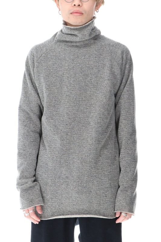 Italy MAPEL Wool Knit Bottle Neck Grey - Beige