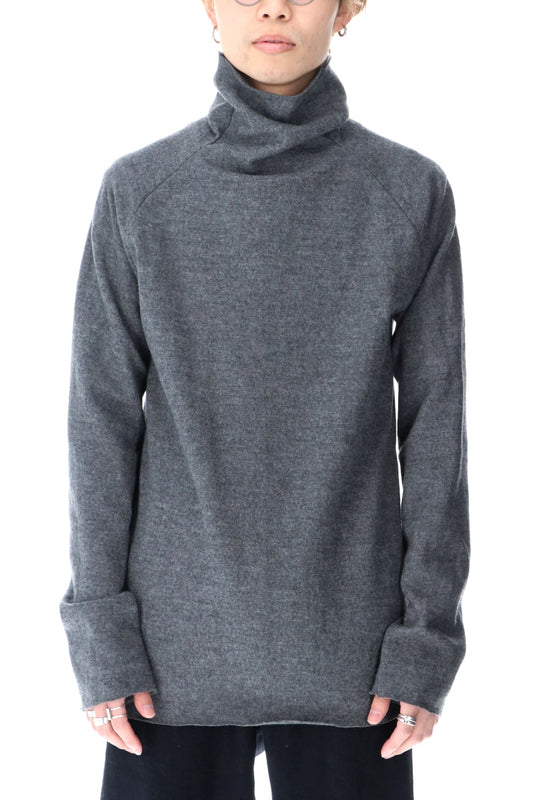 Wool Bottle Neck Knit D.Gray