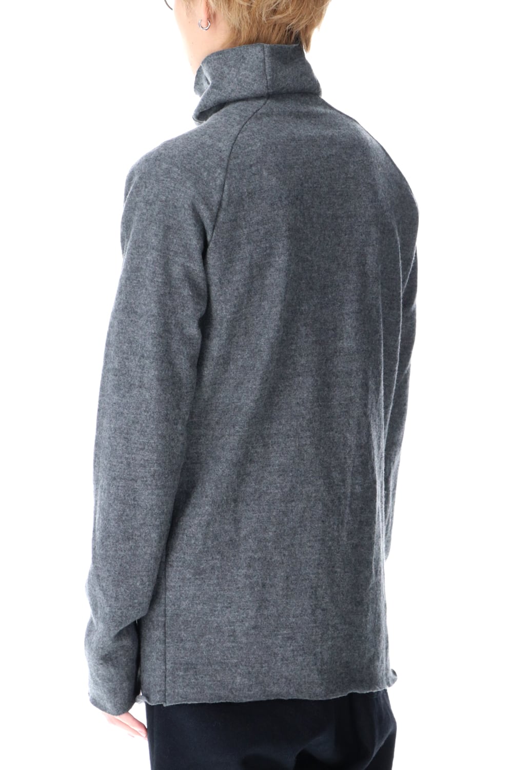 Wool Bottle Neck Knit D.Gray