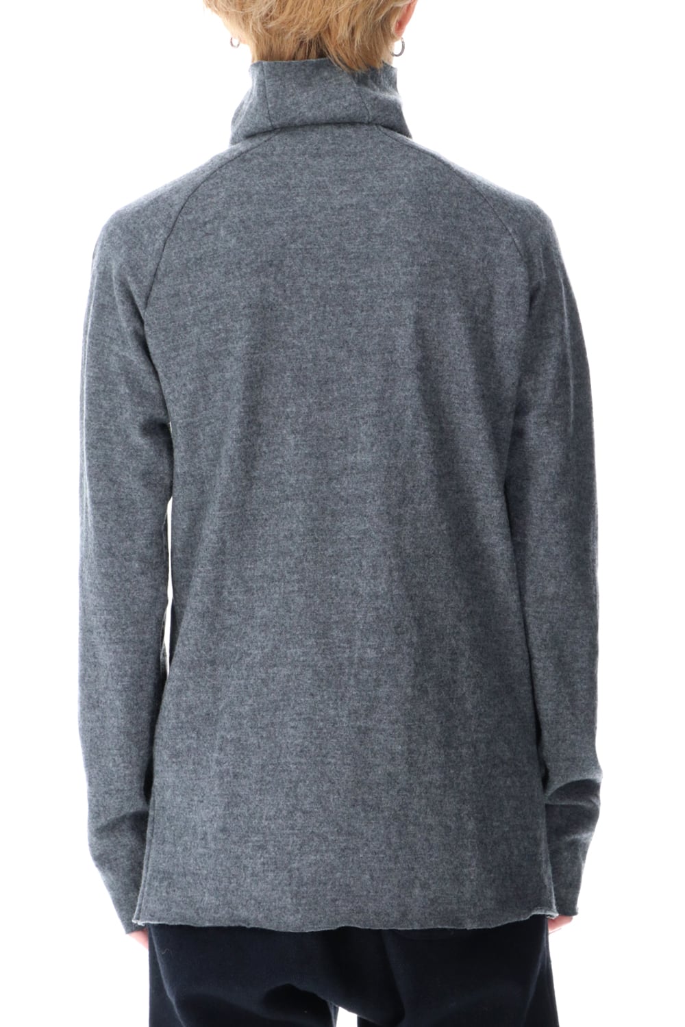 Wool Bottle Neck Knit D.Gray