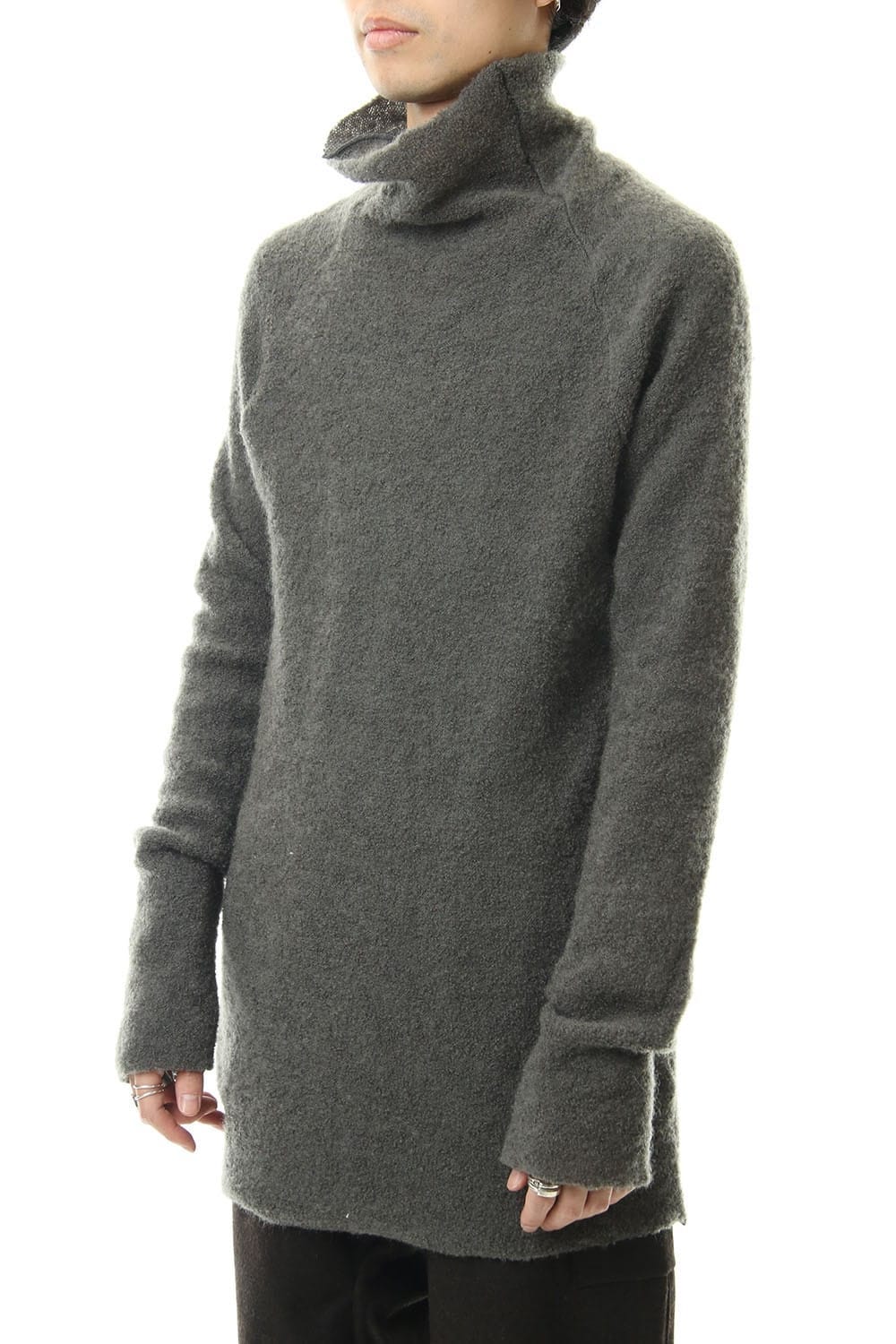 Pile Bottle Neck L/S Knit Khaki