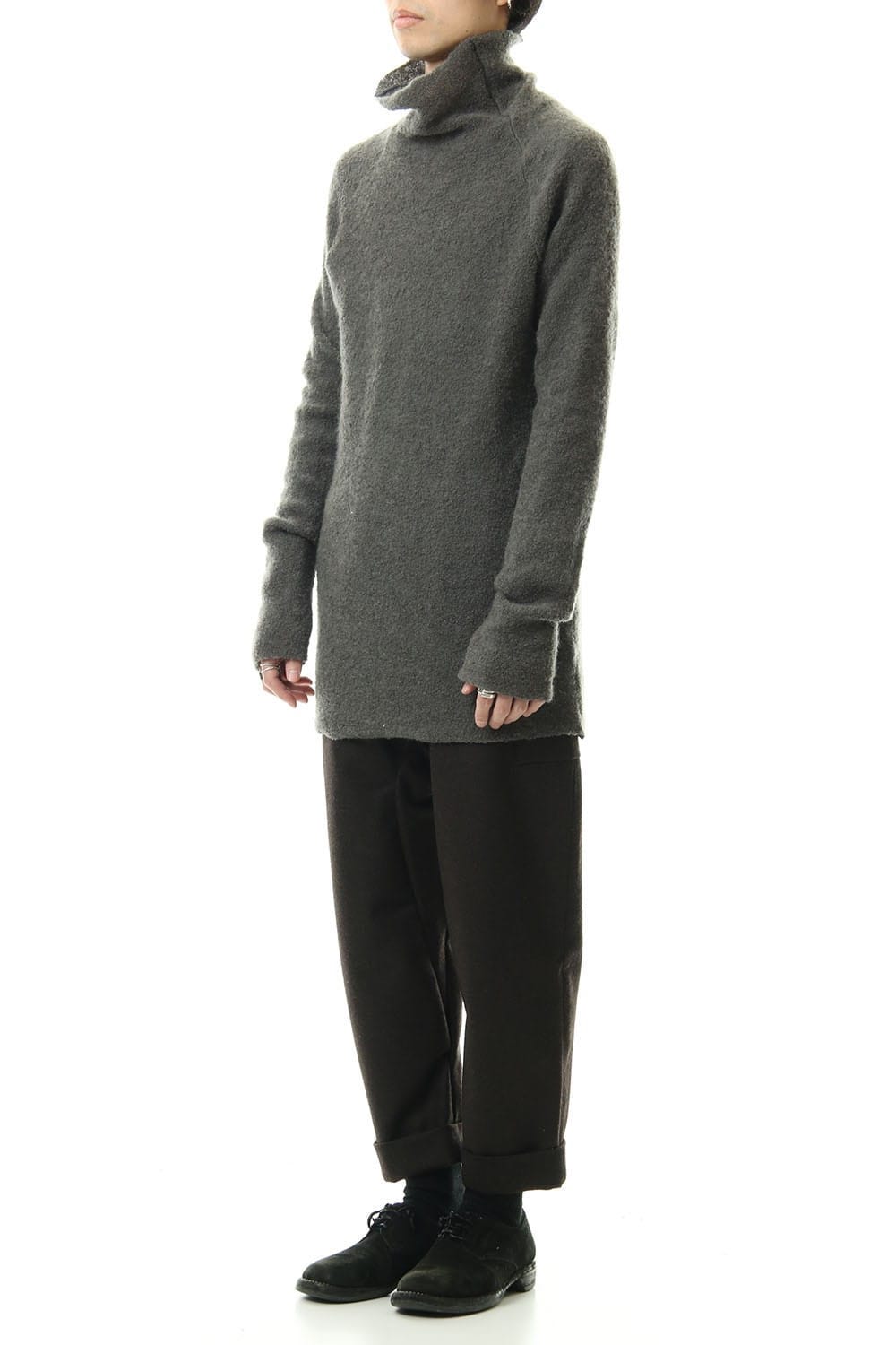 Pile Bottle Neck L/S Knit Khaki