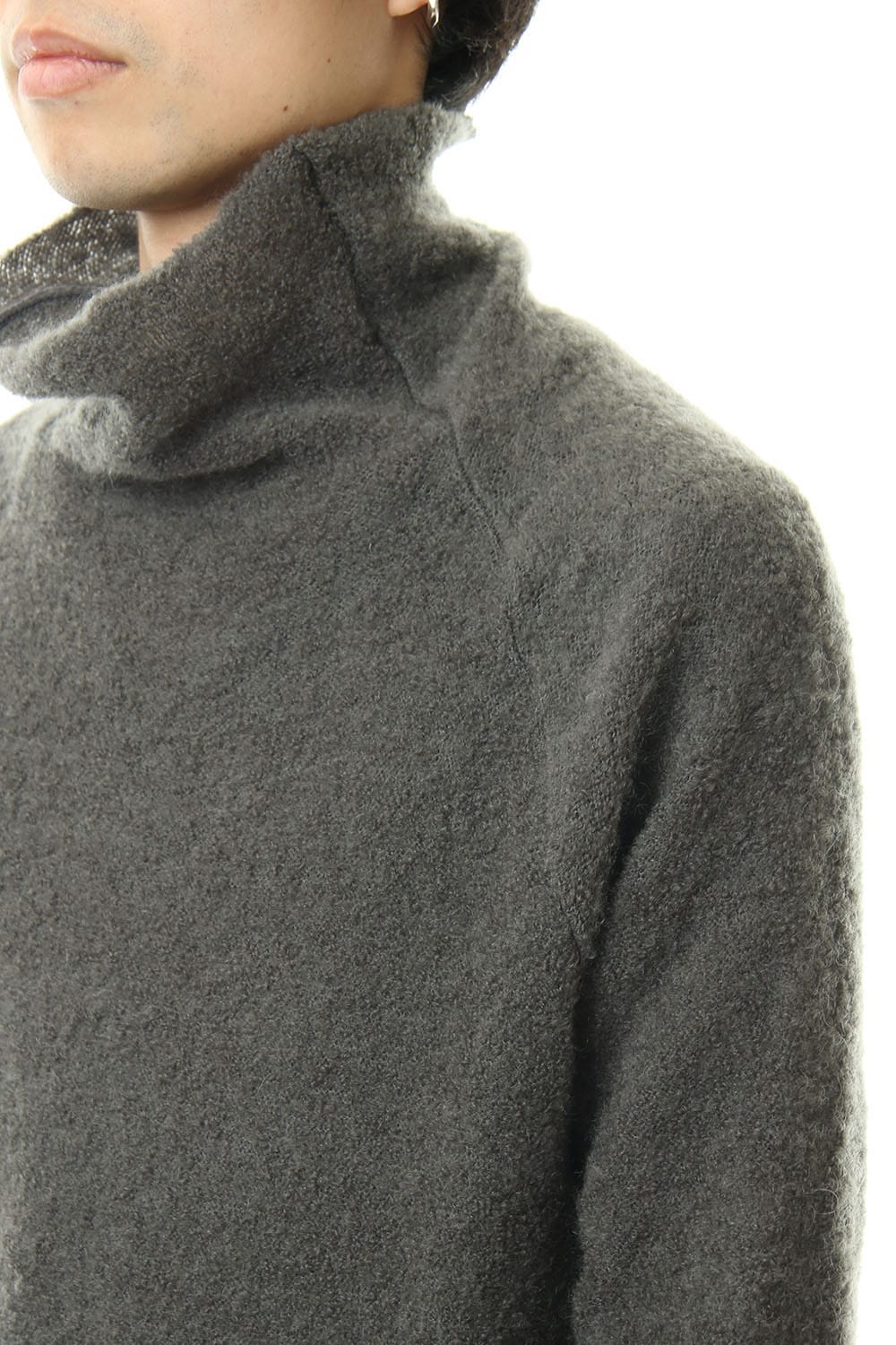 Pile Bottle Neck L/S Knit Khaki