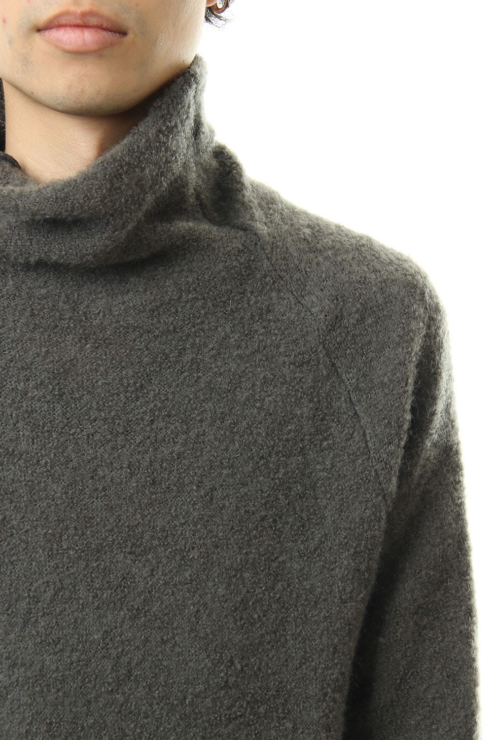 Pile Bottle Neck L/S Knit Khaki