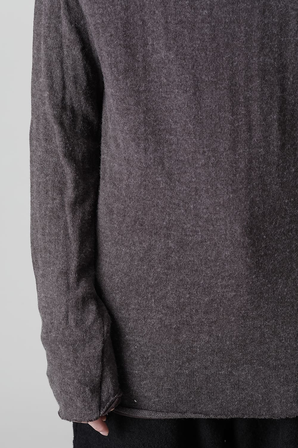 Wool Cotton Bottle neck T-shirt Brown