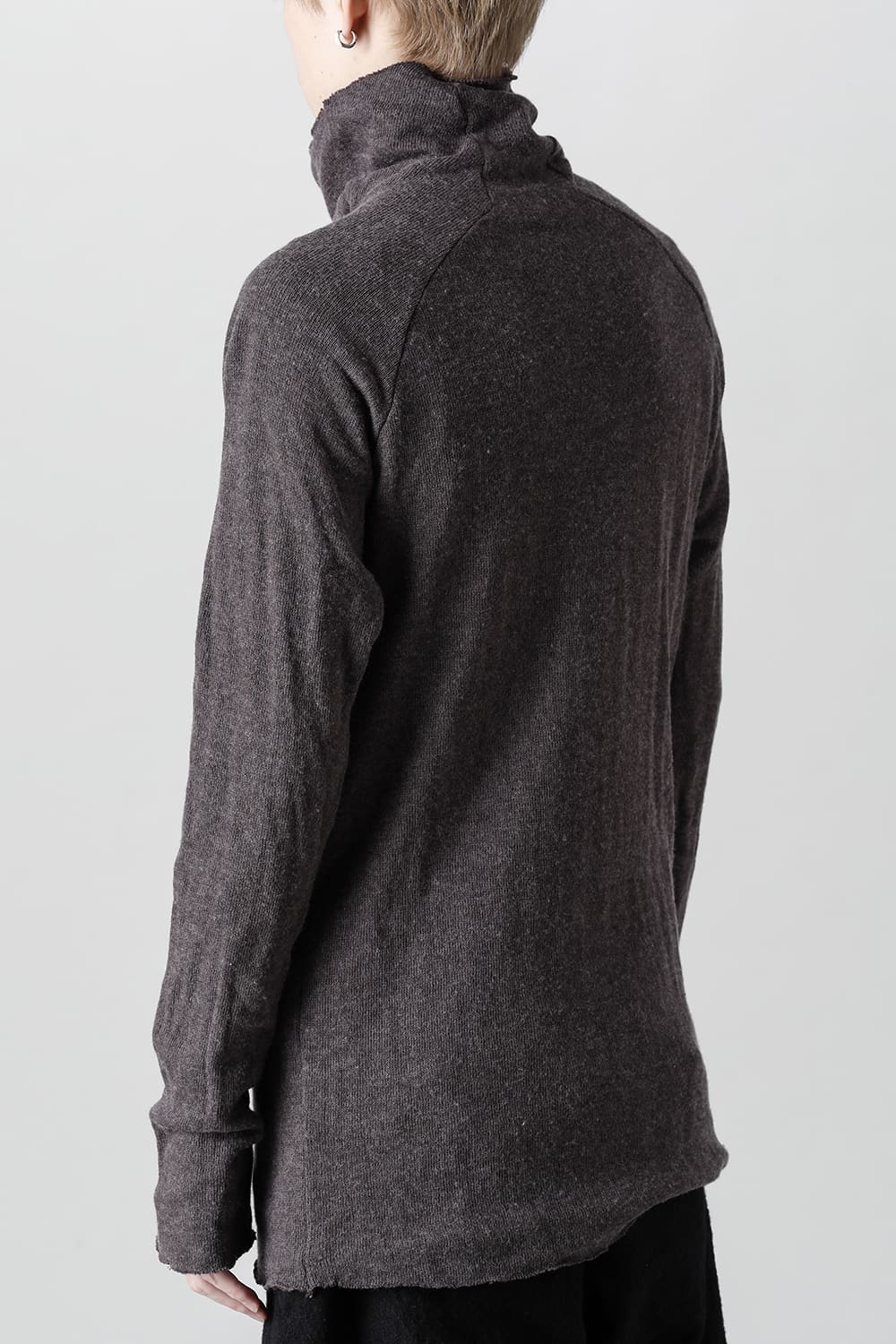 Wool Cotton Bottle neck T-shirt Brown