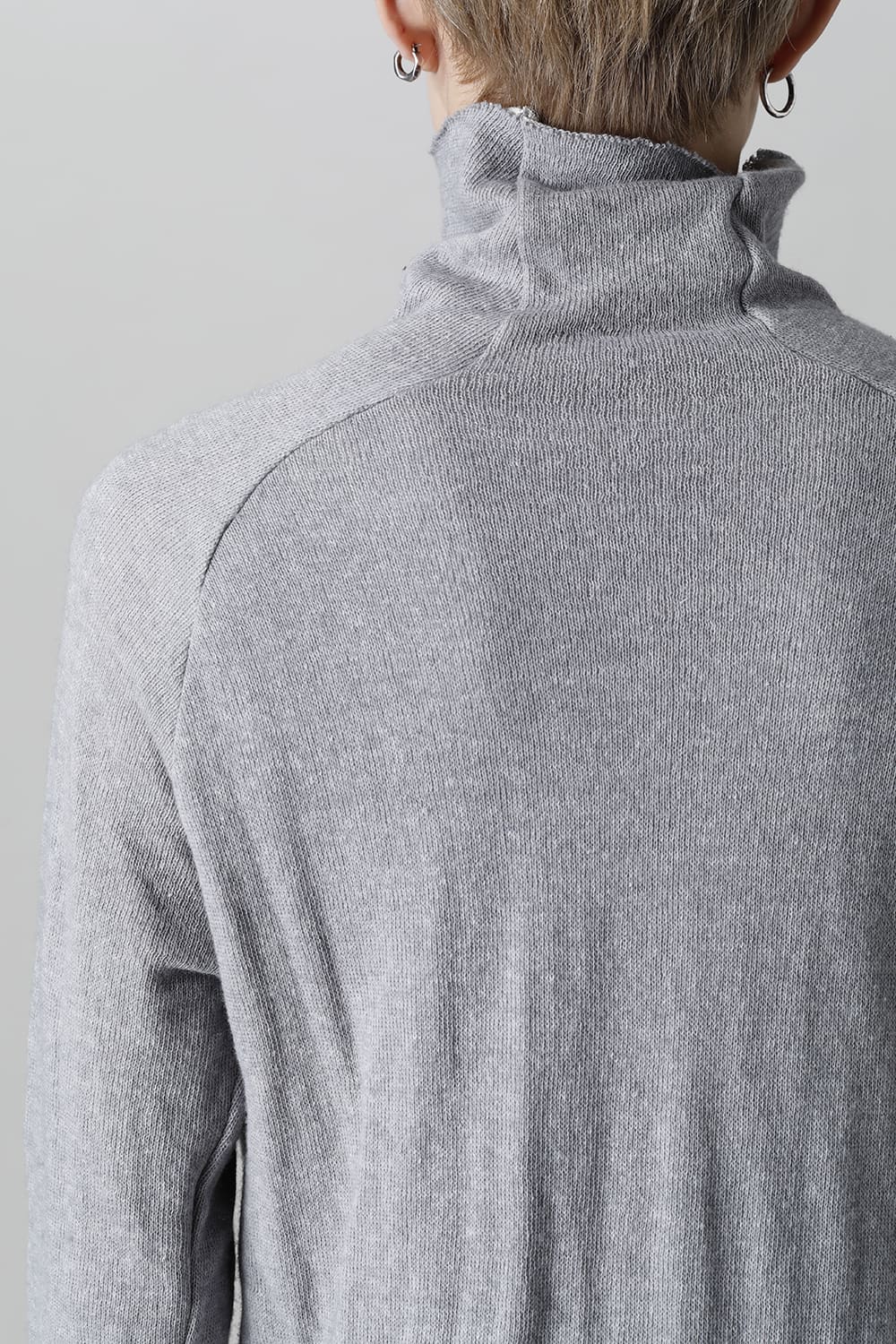 Wool Cotton Bottle neck T-shirt L.Gray