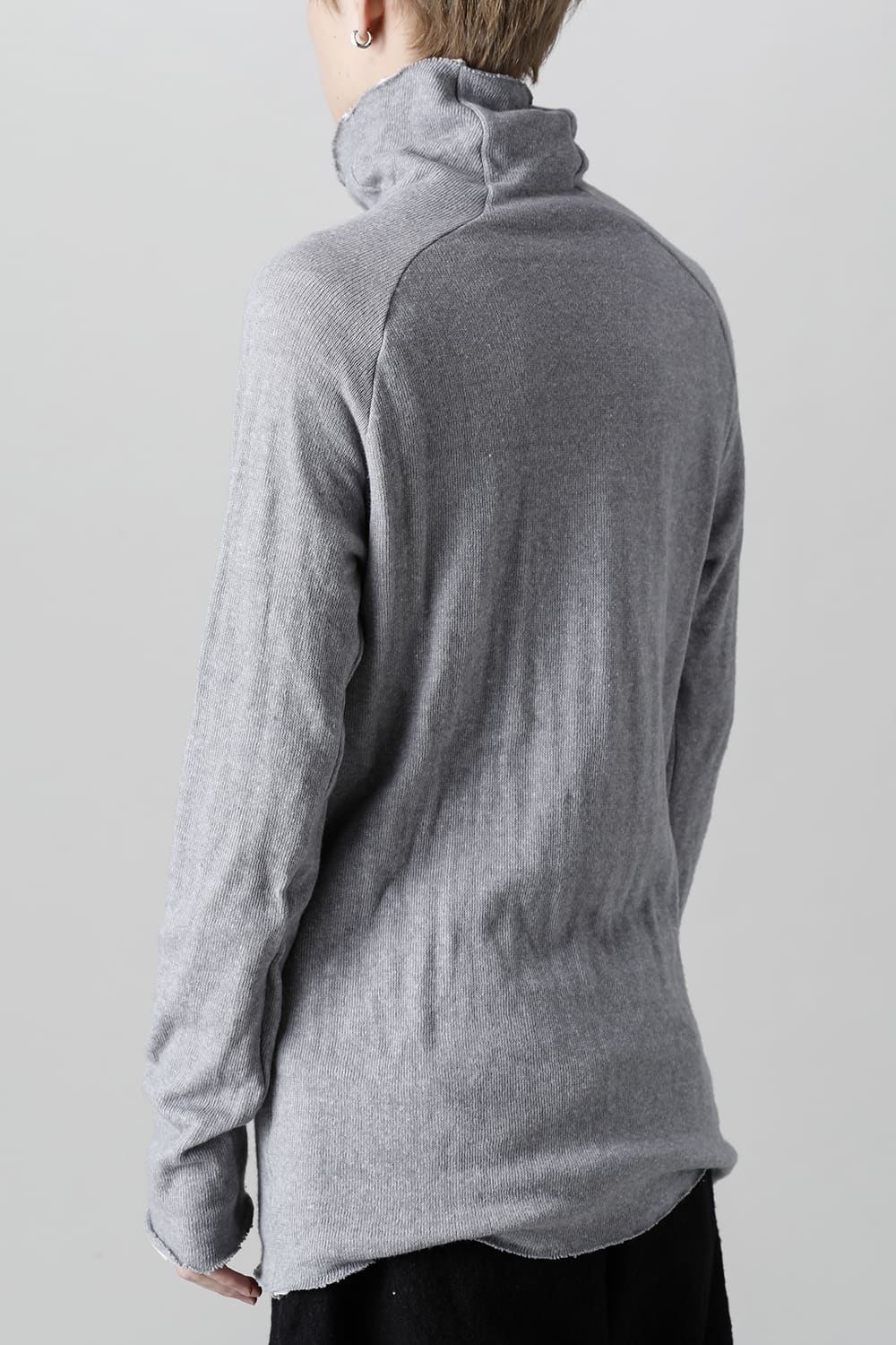 Wool Cotton Bottle neck T-shirt L.Gray