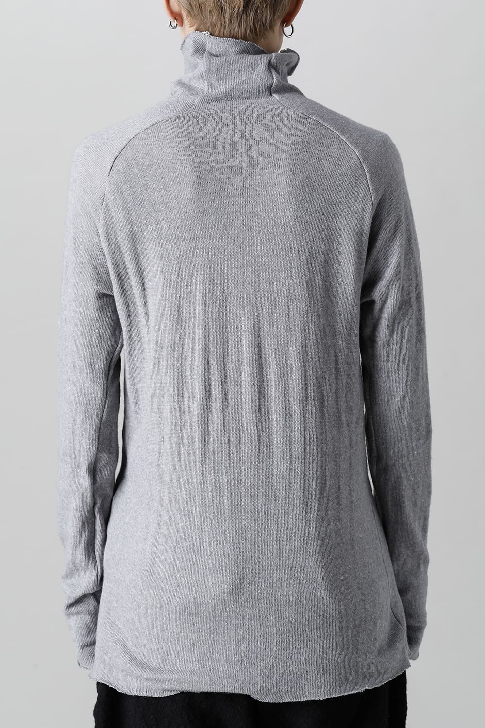 Wool Cotton Bottle neck T-shirt L.Gray