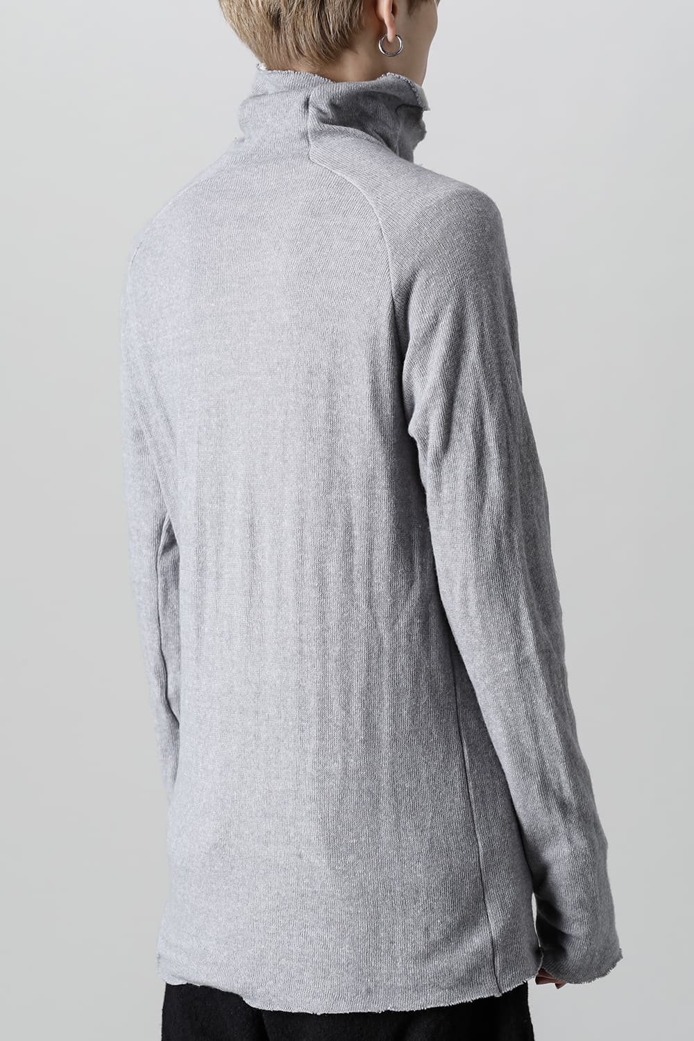 Wool Cotton Bottle neck T-shirt L.Gray