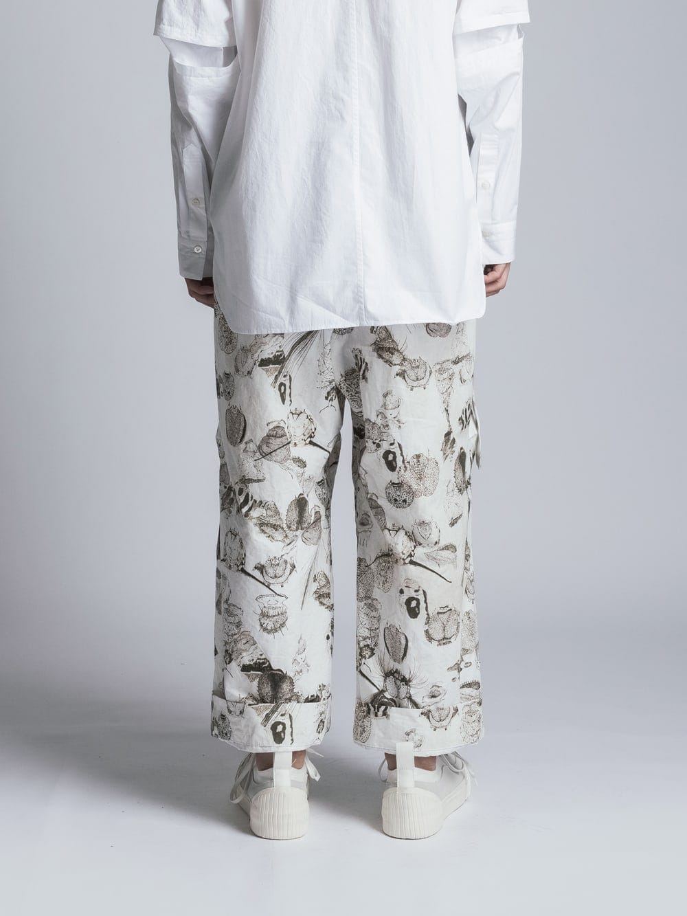 SUZUKO MOMOYAMA Innsects Print Wide Pants White Mix