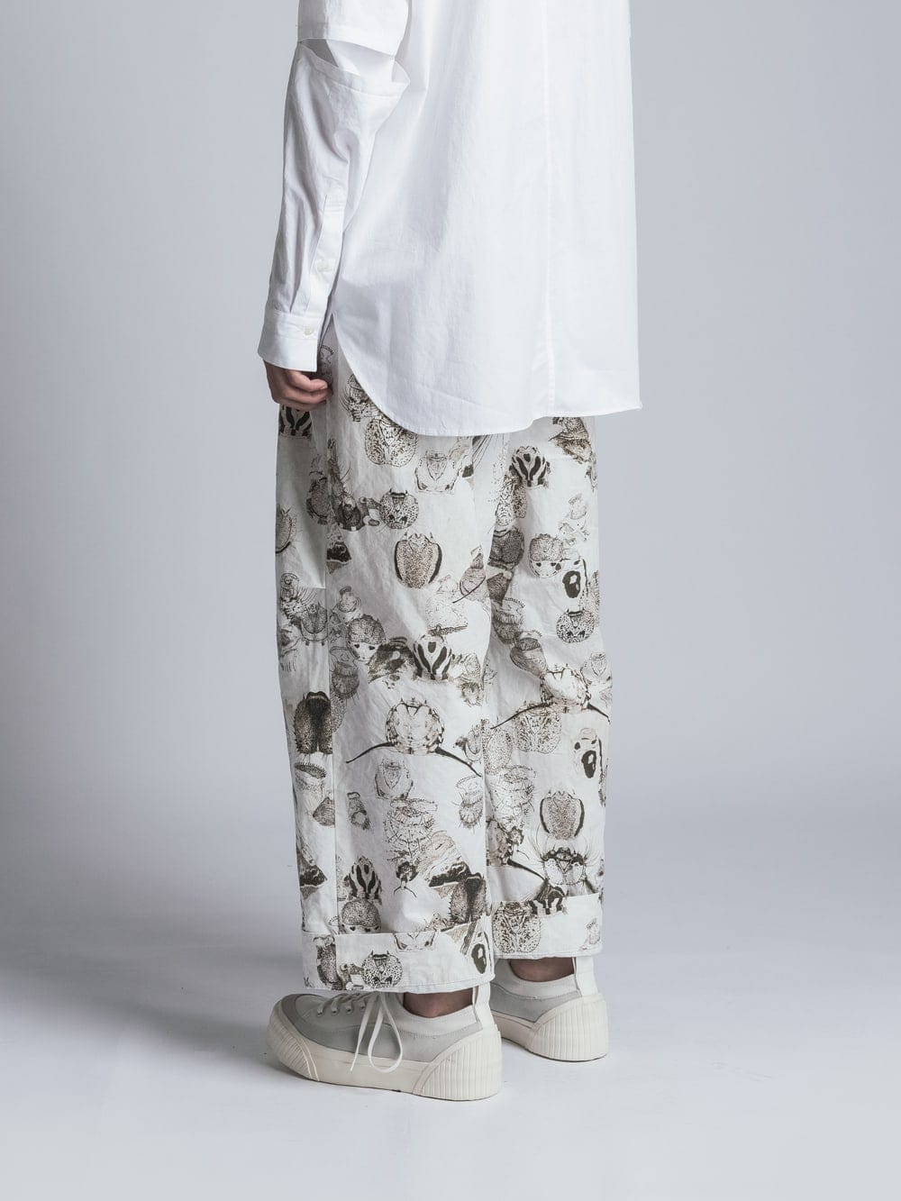 SUZUKO MOMOYAMA Innsects Print Wide Pants White Mix