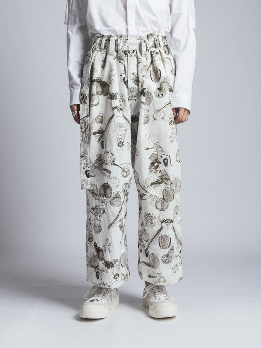 SUZUKO MOMOYAMA Innsects Print Wide Pants White Mix