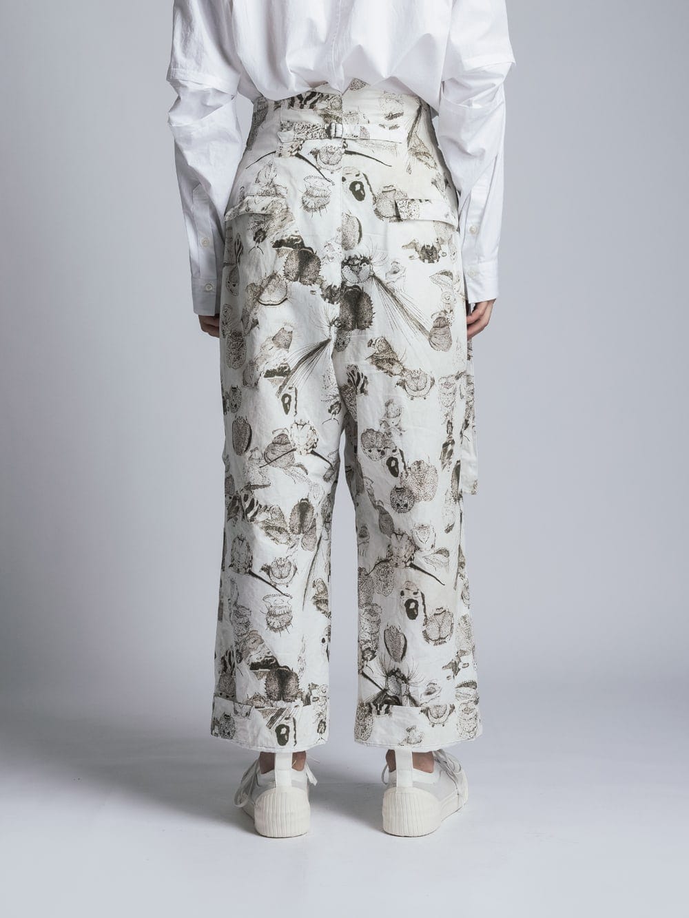 SUZUKO MOMOYAMA Innsects Print Wide Pants White Mix